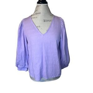 A New Day Lavender Lilac Purple Lantern Sleeve Blouse Size Small NWT
